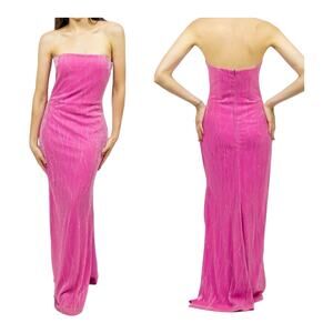 Jessica McClintock Gunne Sax Pink Metallic Strapless Prom Dress 3 NWT
